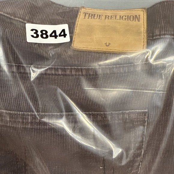 PANTS CORDUROY STRAIGHT True Religion MEN 33 GENO Relaxed Flap BROWN - Picture 11 of 11